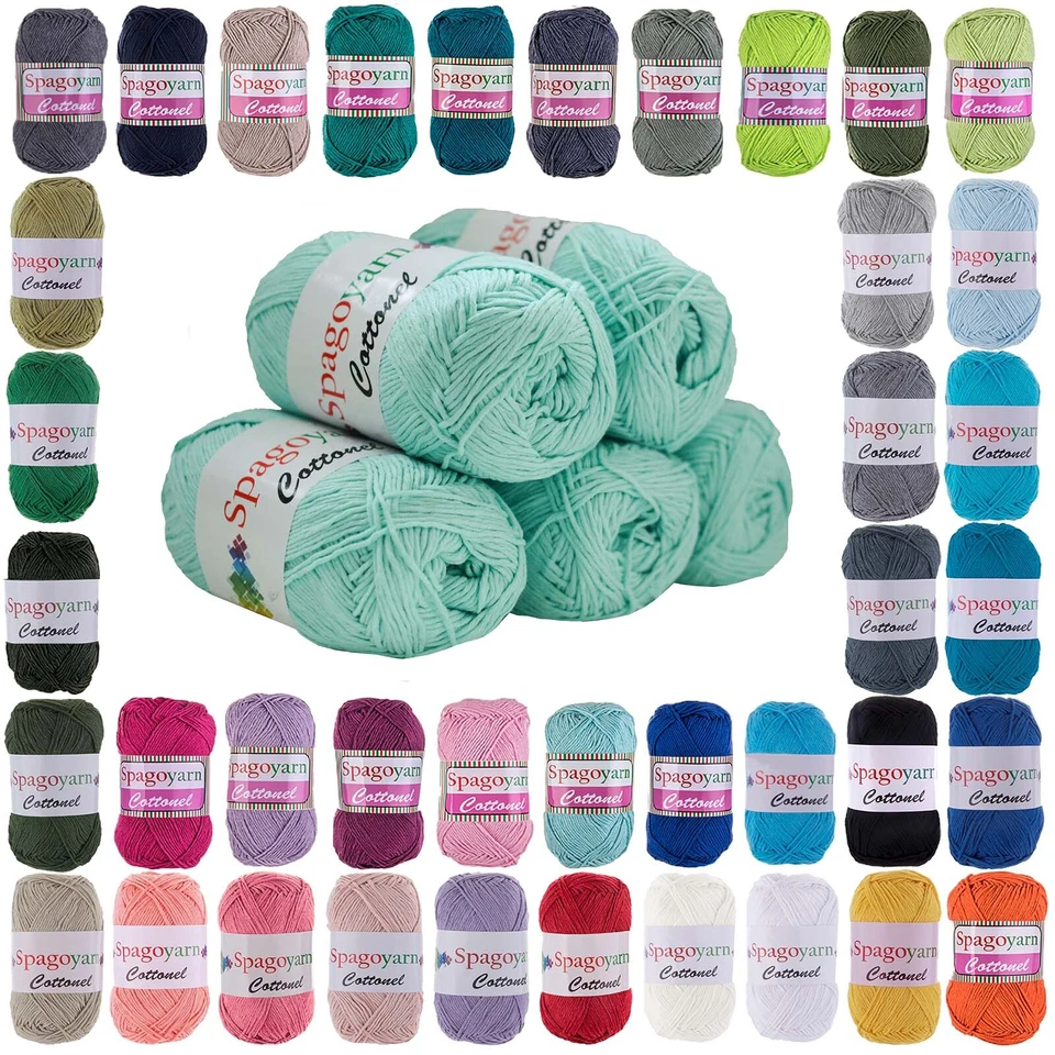500g Strickgarn Cottonel Uni Häkelgarn Strickwolle Handstrickgarn Farbwahl - Bild 1 von 1