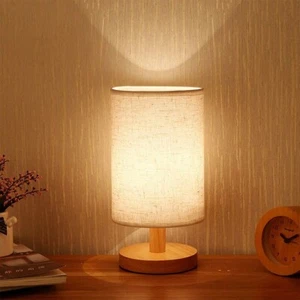 USB Bedside Lamp Night Lights Table Lamp For Bedroom Wooden Desk Lamp Bedside Ni - Picture 1 of 6