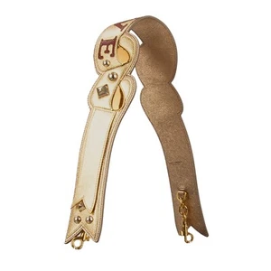 DOLCE & GABBANA LOVE Leder Nieten Schulterriemen Riemen Strap Tasche Gold 12795 - Bild 1 von 6