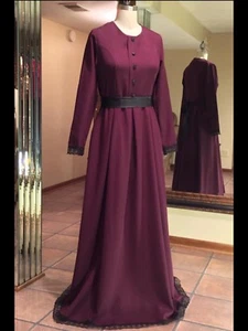 Women's Dress Burgundy Long Sleeve Maxi 8 - 10 - 12 - Picture 1 of 4