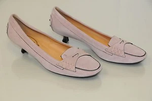 NUEVOS TOD'S Mocasines Mocasines Conducción Tacones Bajos Rosa Lila Gamuza TODS 9,5 - Imagen 1 de 14