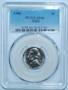 1966 PCGS SMS MS66 SP66 Jefferson Nickel - Picture 1 of 2