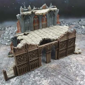 Ruined Cathedral Triforium - Openlock - Grimdark Wargaming Terrain - Picture 1 of 9