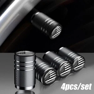 4Pcs American Flag Style Car Tire Valve Stem Caps Tire Wheel Stem Air Valve Caps - Picture 1 of 16