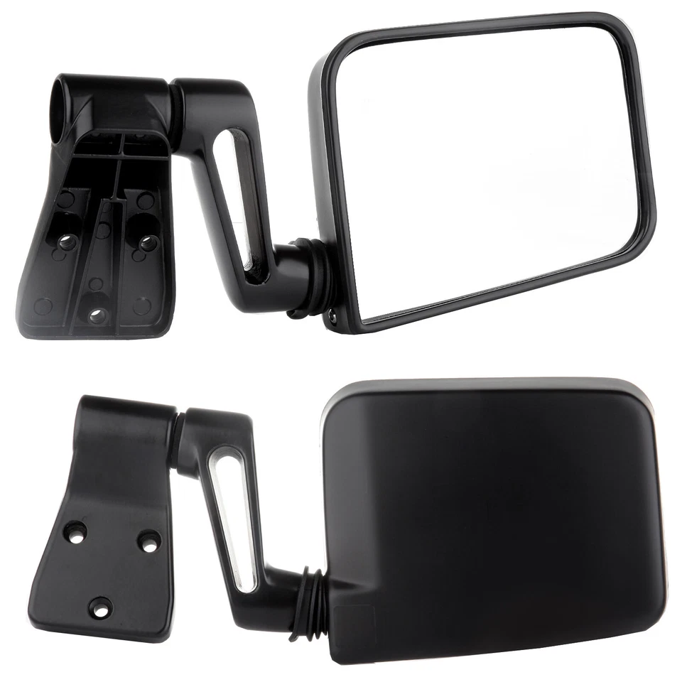 Pair Black Manual Right +Left Side View Door Mirrors For 97-02 Jeep Wrangler TJ Foto 1 de 4