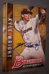 Kyle Wright #05/10 Signed 2017 Bowman Defining Moments Gold 5x7 jumbo Auto Card - Picture 1 of 1