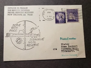 Submarine USS BATFISH SS-310 Naval Cover 1969 Cachet New Orleans, LA NOLA - Picture 1 of 2