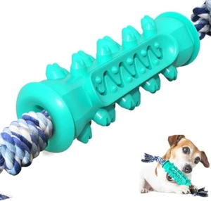 Pet Dog Chew Toys Aggressive Chewers Teeth Cleaning Oral Toothbrush Rubber Bone - Picture 1 of 6