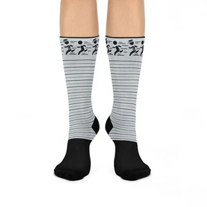 Jailbird Mugshot Socks! Unisex 1 Size Cushioned Stretchy Police Criminal Funny  - Picture 1 of 7