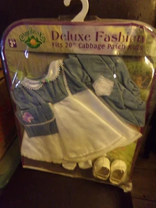 TRU CABBAGE PATCH BAMBINI BAMBOLA VESTITI BLU/BIANCO VESTITO VESTITO VESTITO IN SACCHETTO INDUMENTI - Foto 1 di 2