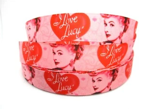 I Love Lucy 1" Pink Grosgrain Ribbon YOUR CHOICE 5 or 10 Yards (TV Show) Lucille - Picture 1 of 3