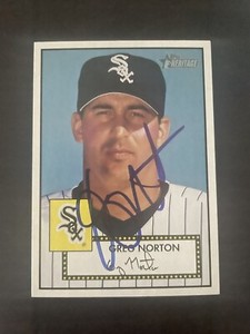 2001 Topps Heritage #99 Greg Norton Chicago White Sox Signed Card Autographed