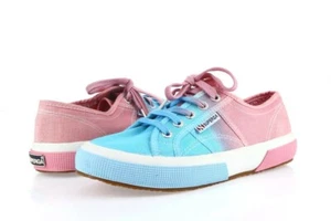 Superga Damen Blau Rosa Canvas Schnürschuhe Sneaker Schuhe Größe 5,5 M 37,5 EU - Bild 1 von 6