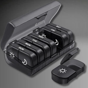 Weekly Pill Box Organizer 7 Day Medicine Storage Case 2 Times a Day Daily AM PM - Picture 1 of 11