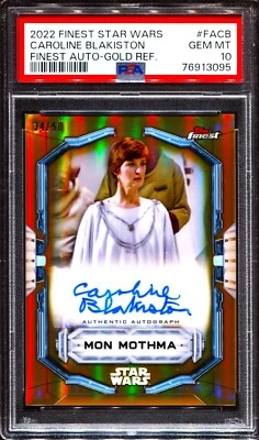 2022 Topps Star Wars Finest MON MOTHMA Auto GOLD Refractor #/50 Blakiston PSA 10 - Image 1 of 2