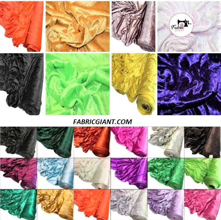 Premium CRUSHED VELVET FABRIC Craft Stretch Velour Material 150cm Extra WideOpen - Image 1 of 1
