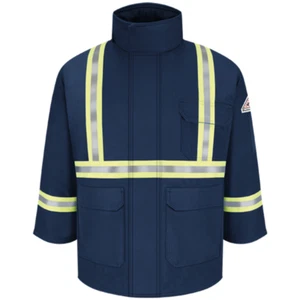 Mens Bulwark FR JLPC NV 2112 Flame Resistant Parka Coat Reflective Stripes-Large - Picture 1 of 4