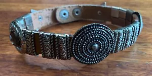 "Gargantilla Western Bling imitación cuero detalles tono plata longitud 14""" - Imagen 1 de 7