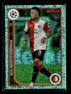 Quilindschy Hartman RC 2023-24 Topps Merlin UEFA Aqua Speckle 045/199 [yyy8 - Picture 1 of 2