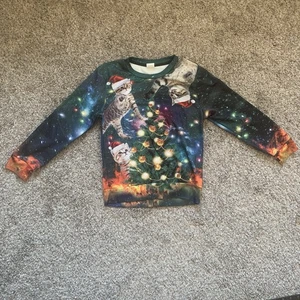 Camisa Navidad Jóvenes Niños Mediana 8/10 Gatos Navidad Divertida - Imagen 1 de 9