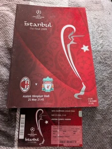 AC Milan v Liverpool 2005 Champions League Final Programme & Ticket Stub - Picture 1 of 5