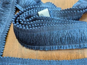 2,5 Yds/1,75" lang Viskose-Mischung DUNKELBLAU Farbe 1/4" dick FRANSEN Borte, NEU - Bild 1 von 7