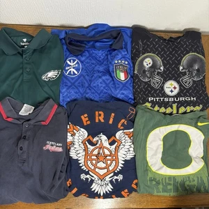 Men’s Clothing Lot 6 Pieces Sports Soccer Jersey Reseller Bulk VTG Nike NFL MLB - Photo 1/7