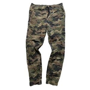 Pantalones de chándal Aeropostale para hombre pequeños verdes camuflados elásticos informales ligeros - Imagen 1 de 5