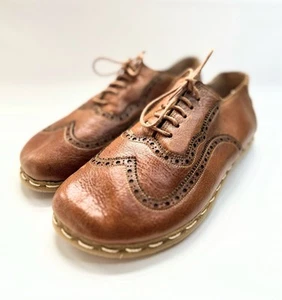 Sabah Style Handmade Turkish Oxford Yemeni Shoes Brown Women’s Size EU 38 US 7.5 - Picture 1 of 7