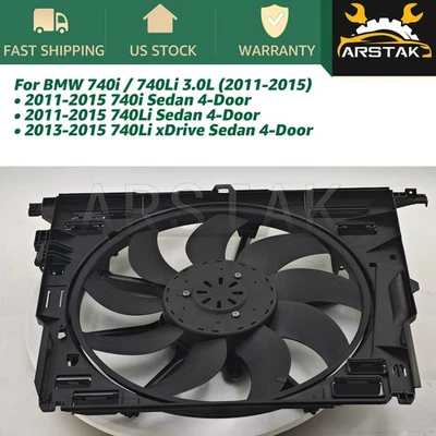 17427647652 Engine Cooling Fan For BMW 535i 640i 740i 740Li 3.0L 2011-2019 Foto 1 de 4