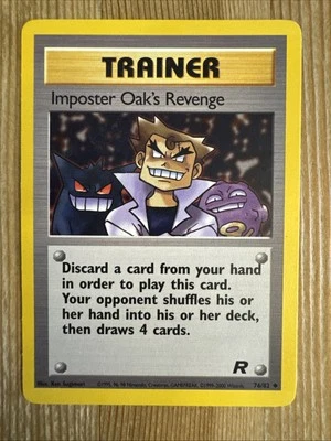 Imposter Oak's Revenge 76/82 - Pokemon TCG Team Rocket Unlimited Card WOTC VLP - Image 1 of 2