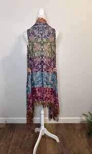 RAJ Multicolor SAHIRA THICK STITCH VEST w/ Fringe OS - Picture 1 of 7