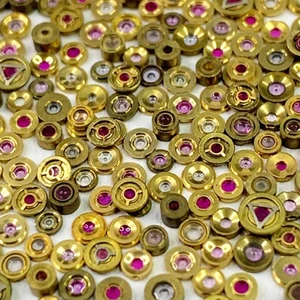 Lote de 25 joyas de reloj 2-3 mm pieza de ajuste de oro relojero reparación bloque a prueba de golpes - Imagen 1 de 10