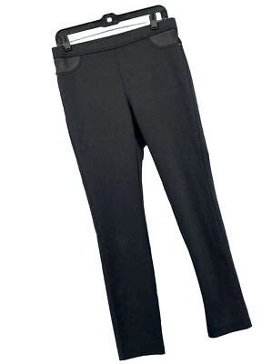 DKNY Pants Womens Medium Vegan Leather Trim Stretch Goth Whimsigoth Metal EUC - Image 1 of 4