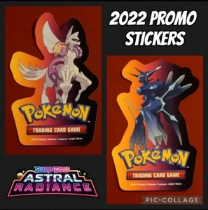 Set of 2 - Pokemon Astral Radiance Dialga & Palkia 2022 Promo Stickers - Picture 1 of 4