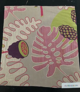 CLARENCE HOUSE Magnolia in Purple, Green `16 1/2 x 18" Quilted Fabric Sample - Picture 1 of 3