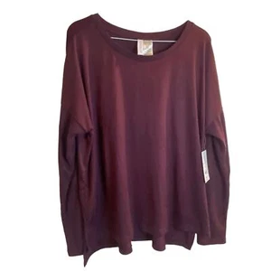 Joyspun Long Sleeve Super Soft Tee, Women's Size Small (4-5), Plum Color New - Picture 1 of 6