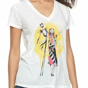Disney Nightmare Before Christmas weißes T-Shirt Jack und Sally neu ohne Etikett J3418 - Bild 1 von 5