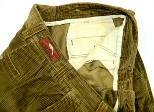 Pantalón Bob Timberlake Marrón Oliva Plisado Felpa Pana Medido Talla 36x30 - Imagen 1 de 5