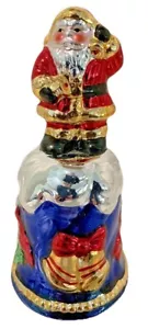 Mercury Glass Santa Christmas Bell Santa Claus 7" - Picture 1 of 11