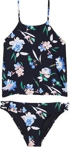 O’Neill L89731 Girls Black Floral Seabright High Neck Tankini Swim Set Size 7 - Picture 1 of 3