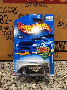HOT WHEELS 1:64 2002 COLLECTOR CARD 40 FORD COUPE MATTE BLACK& Flames #204 - Picture 1 of 5