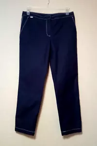 LACOSTE Navy Trouser White Stitching US: 30 Pockets Chino Pants - Picture 1 of 13