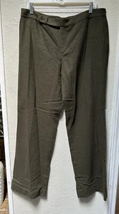 Ralph Lauren Black Label Green Lambswool Cashmere Trousers Women's Size 14 Pants - Picture 1 of 9