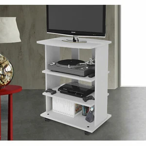 Porta tv colore bianco mod.elide con ruote girevoli piani interni porta stereo - Foto 1 di 2