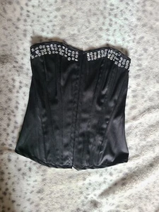 Charlotte Russe Black Rhinestone Bling Corset - Picture 1 of 7