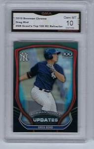 Greg Bird Rookie 2015 Bowman Chrome Updates Top 100 Refractor Gem Mint 10 - Picture 1 of 1