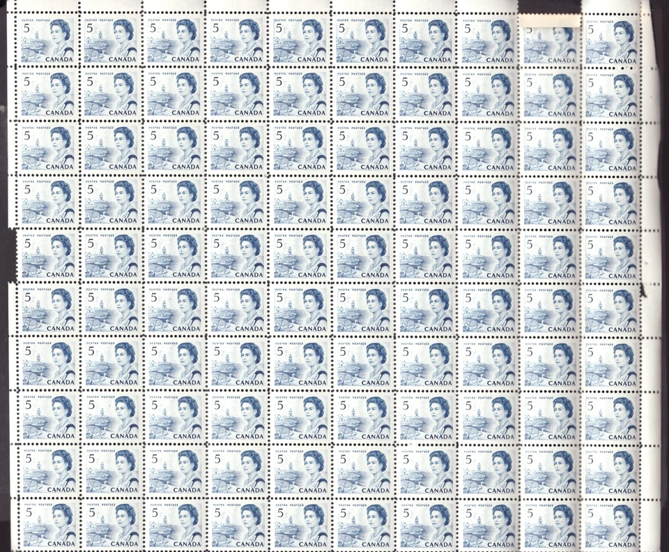 1967 - #458 Field Stock MNH Sheet / Centennial QEII / 5 Cent / * see notes cv$25 - Image 1 of 1