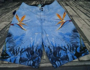 Quiksilver Board Shorts Swim Surf Boardshort Floral Hang Loose Wax Comb Mens 30 - Picture 1 of 7