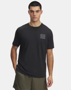 NWT MEN'S UNDER ARMOUR UA FREEDOM LEFT CHEST T-SHIRT.LARGE.BRAND NEW FOR 2025.BK - Picture 1 of 2
